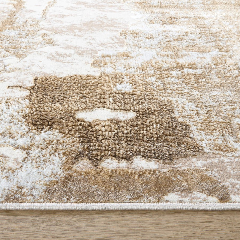 Lavin Rugs T4016 Livia 2'8" x 7'10" Painterly Runner, Gold/Mineral