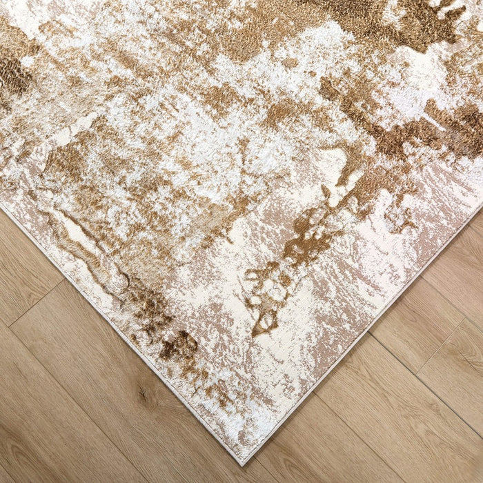 Lavin Rugs T4016 Livia 2'8" x 7'10" Painterly Runner, Gold/Mineral