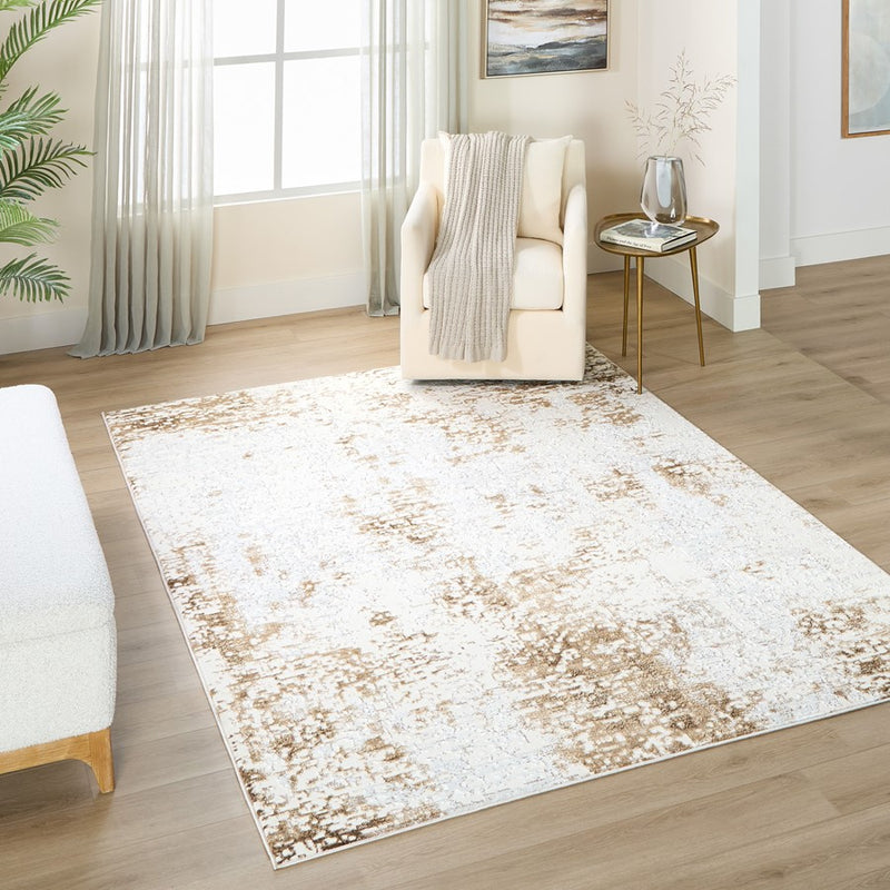 Lavin Rugs T4017 Livia 2' x 3' Painterly Rug, Cream Gold/Mineral