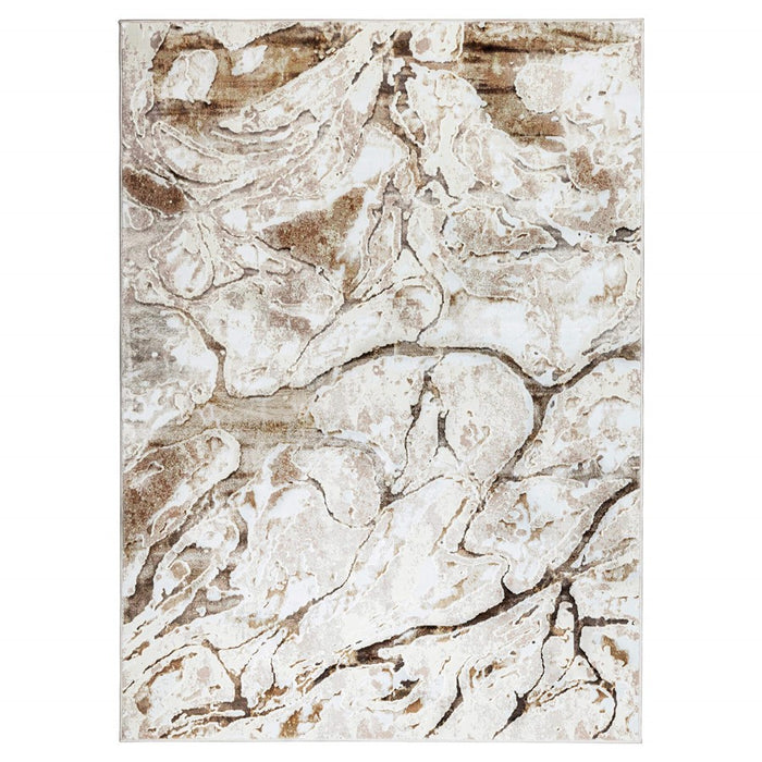 Lavin Rugs T4018 Livia 2' x 3' Marbled Rug, Cream Gold/Mineral - T4018-0203