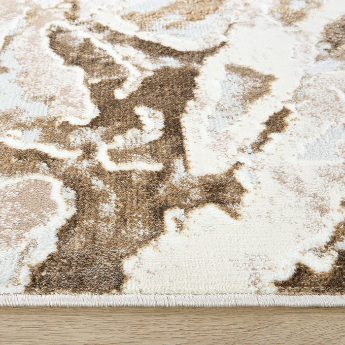 Lavin Rugs T4018 Livia 5'3" x 7'6" Marbled Rug, Cream Gold/Mineral