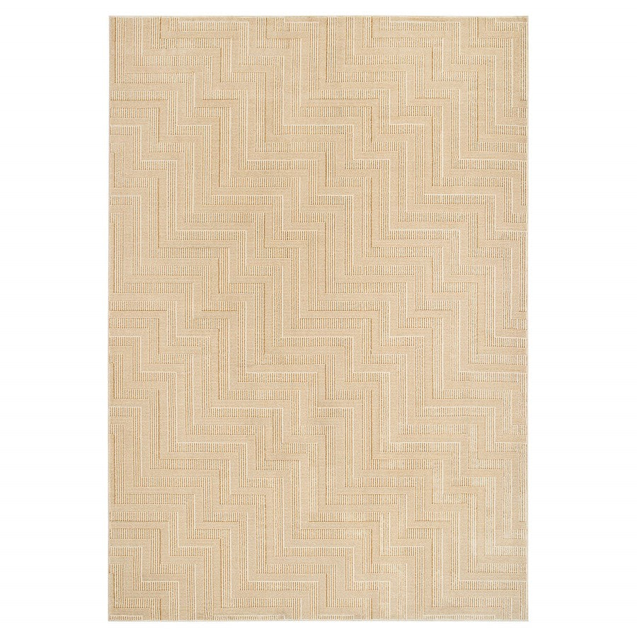 Lavin Rugs T4019 Livia 2'8" x 7'10" Geo Runner, Cream Gold/Gold - T4019-0208