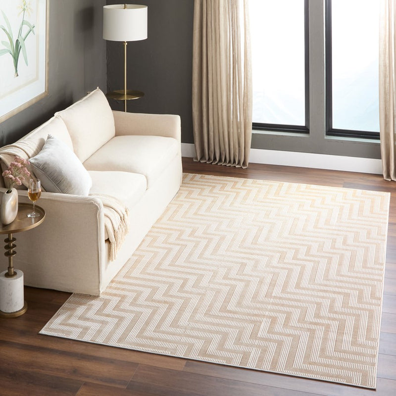 Lavin Rugs T4019 Livia 9'10" x 13'2" Geometric Rug, Cream Gold/Gold