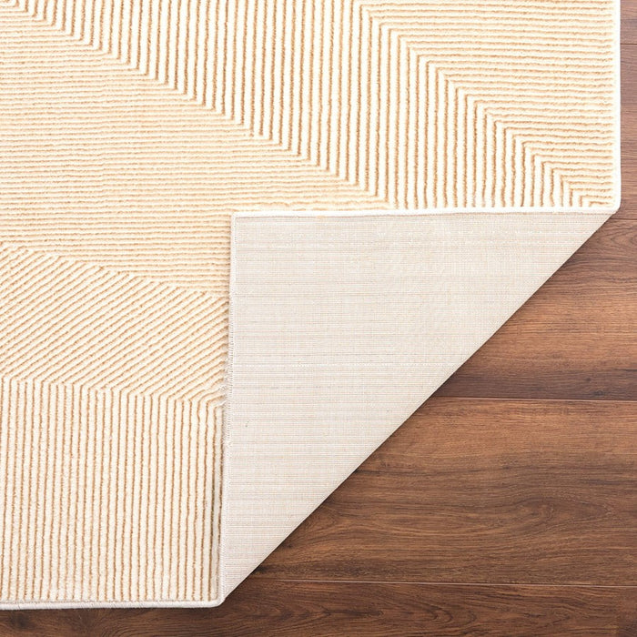 Lavin Rugs T4020 Livia 2'8" x 7'10" Geo Runner, Cream Gold/Gold