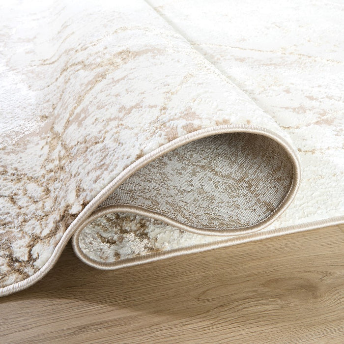 Lavin Rugs T4021 Livia 6'7" x 9'6" Striations Rug, Cream Gold/Gold