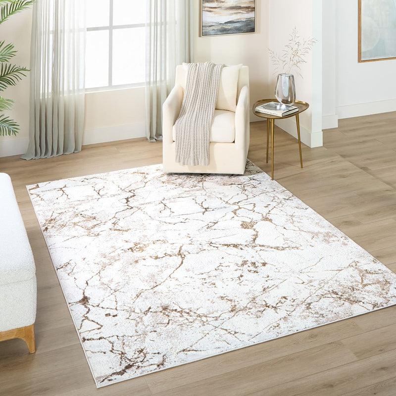 Lavin Rugs T4021 Livia 7'10" x 10'10" Striations Rug, Gold/Gold