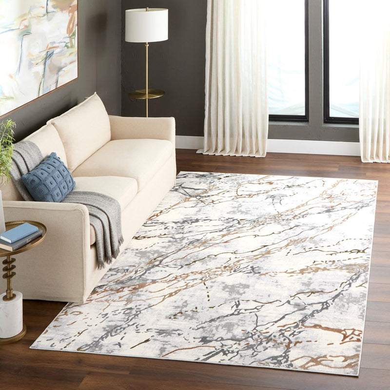 Lavin Rugs T4024 Salim 5'3" x 7'6" Striations Rug, Gold/Earth