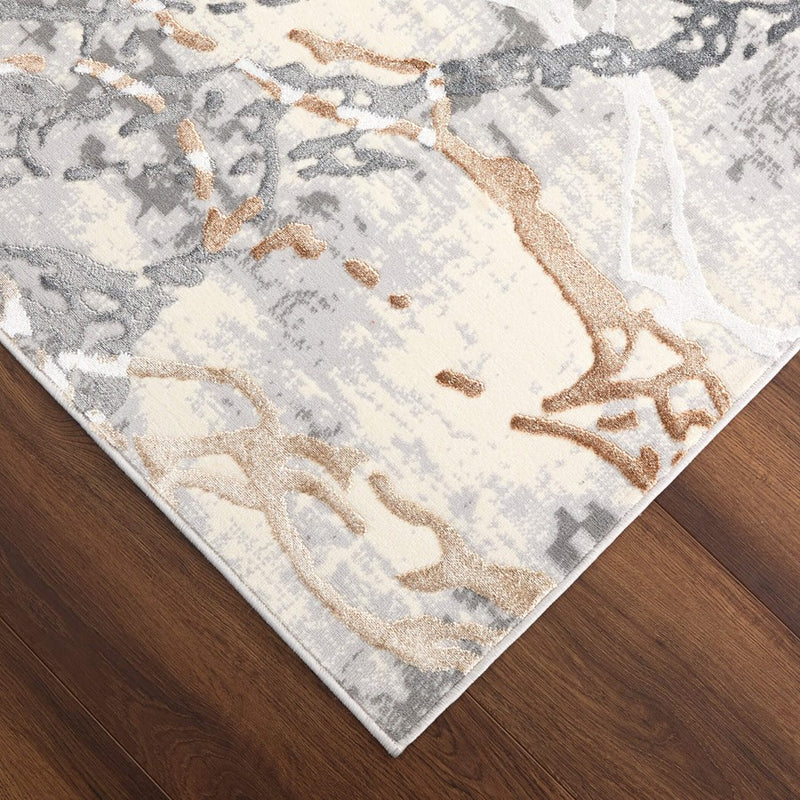 Lavin Rugs T4024 Salim 5'3" x 7'6" Striations Rug, Gold/Earth