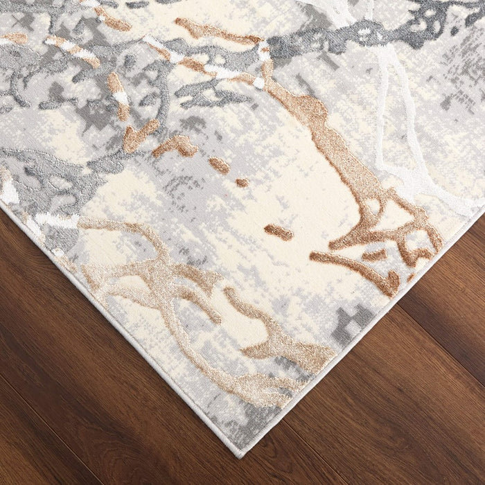 Lavin Rugs T4024 Salim 6'7" x 9'6" Striations Rug, Gold/Earth