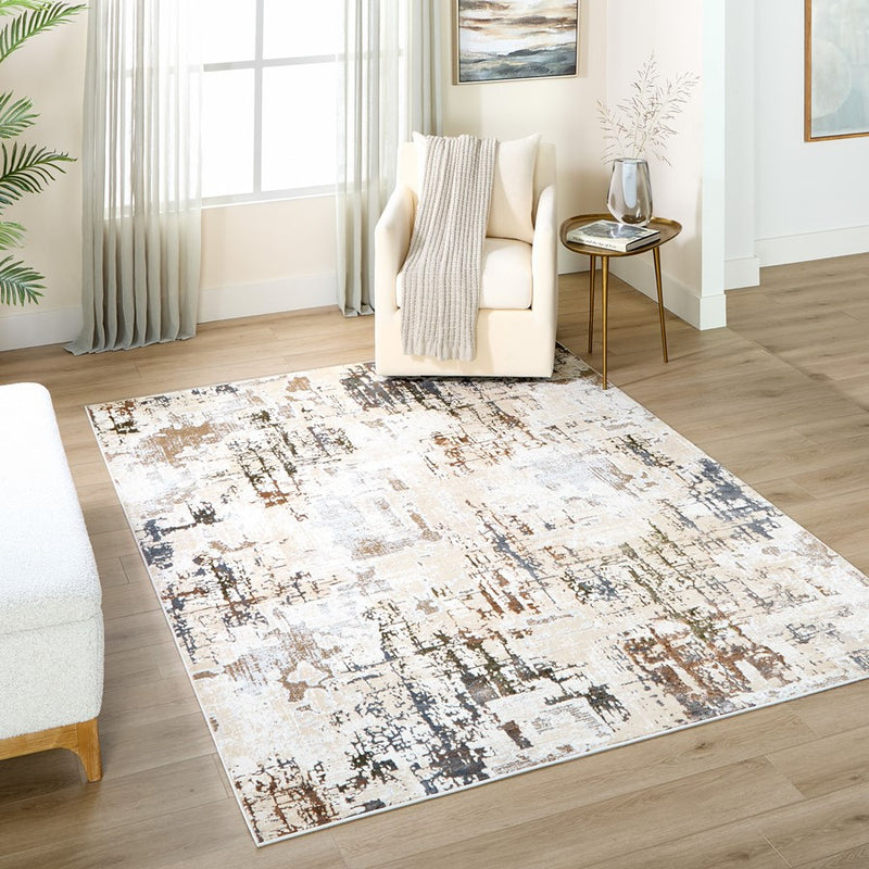 Lavin Rugs T4025 Salim 7'10" x 10'10" Painterly Rug, Gold/Earth