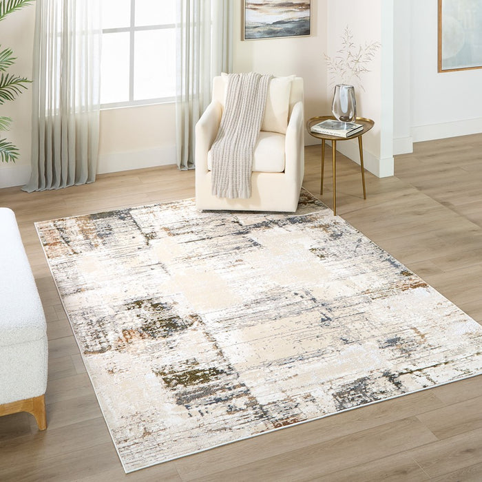Lavin Rugs T4026 Salim 5'3" x 7'6" Painterly Rug, Grey Gold/Earth