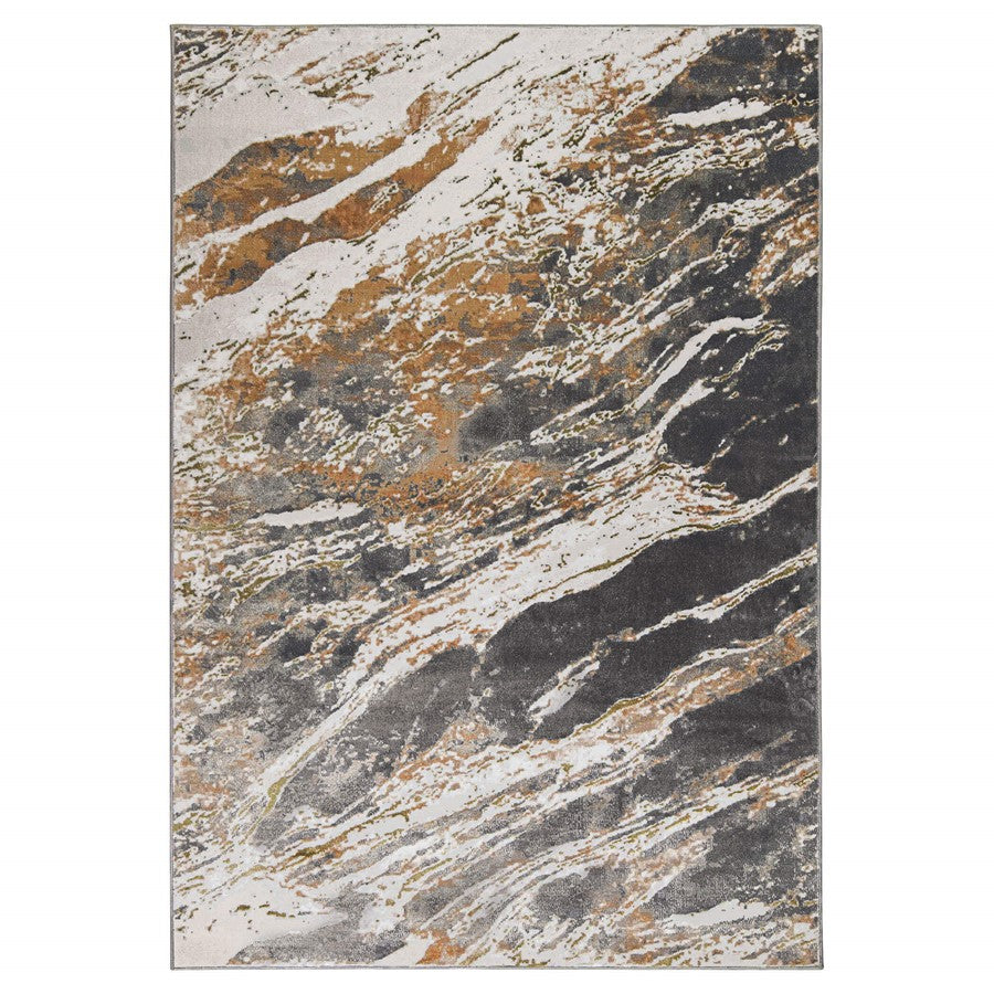 Lavin Rugs T4027 Salim 2' x 3' Painterly Rug, Grey Gold/Earth Tones - T4027-0203