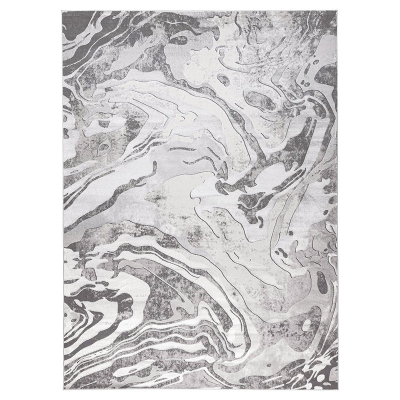 Lavin Rugs T9001 Ayda 2' x 3' Marbled Rug, Grey Silver/Black/Grey - T9001-0203