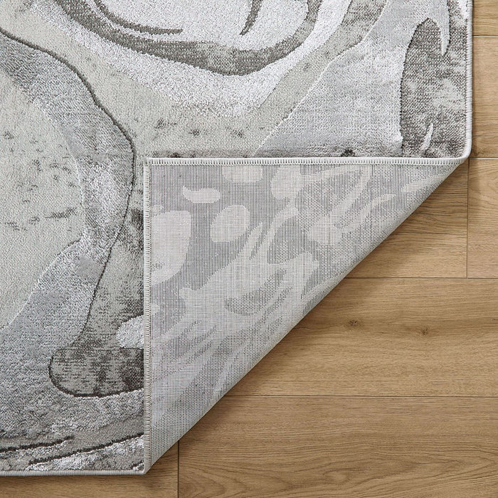 Lavin Rugs T9001 Ayda 2' x 3' Marbled Rug, Grey Silver/Black/Grey