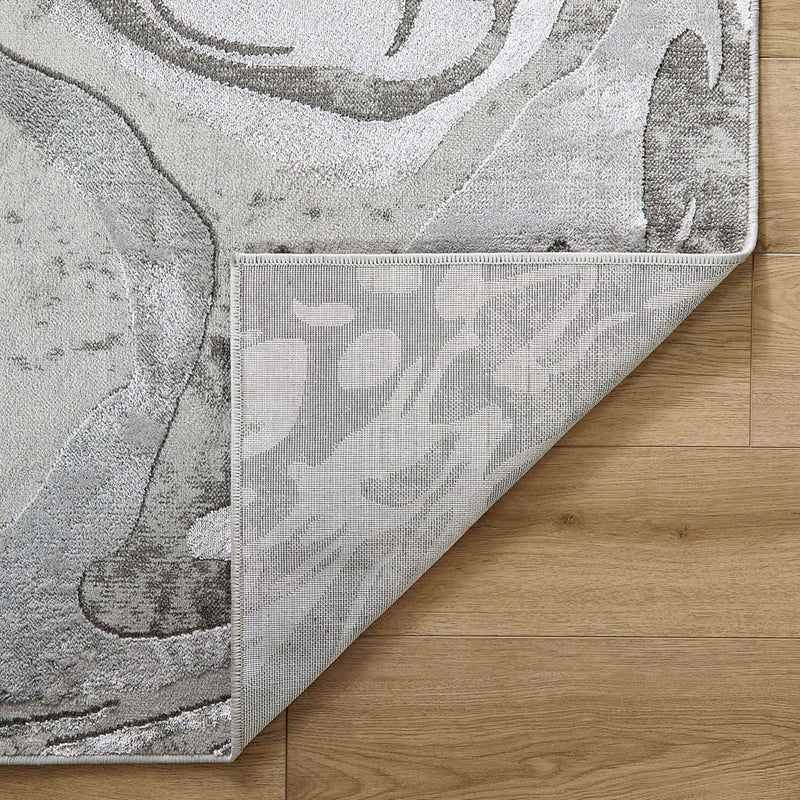Lavin Rugs T9001 Ayda 7'10" x 10'10" Marble Rug, Silver/Black/Grey