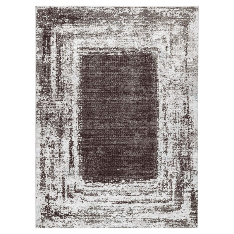 Lavin Rugs T9002 Ayda 6'7"x9'6" Border Rug, Silver Gold/Black/White - T9002-0609