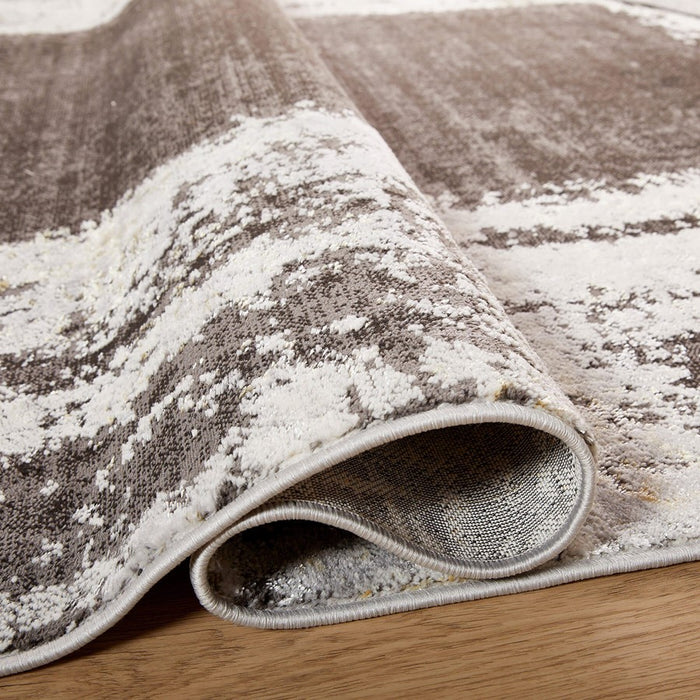 Lavin Rugs T9002 Ayda 7'10"x10'10" Border Rug, Gold/Black/White