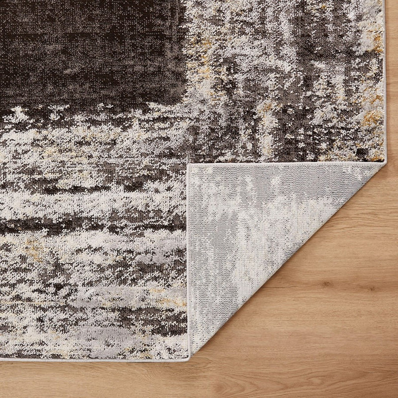Lavin Rugs T9002 Ayda 7'10"x10'10" Border Rug, Gold/Black/White