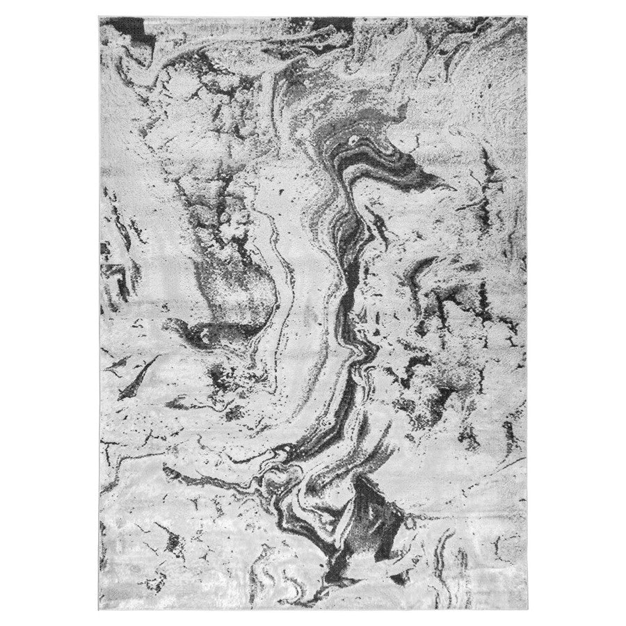 Lavin Rugs T9003 Ayda 2' x 3' Marbled Rug, Grey Silver/Black/Grey - T9003-0203