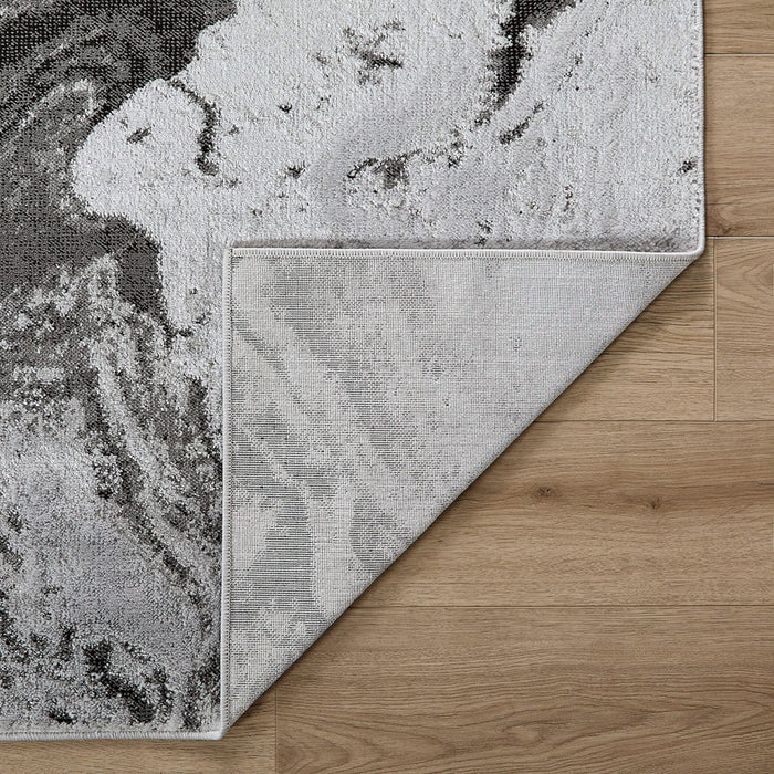 Lavin Rugs T9003 Ayda 9'10" x 13'2" Marble Rug, Silver/Black/Grey