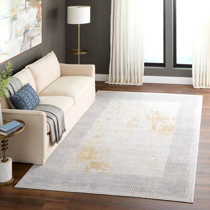 Lavin Rugs T9005 Ayda 9'10" x 13'2" Painterly Rug, Silver Gold/Min