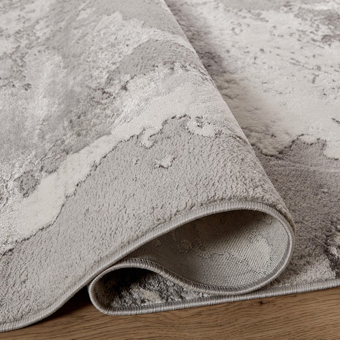 Lavin Rugs T9006 Ayda 5'3" x 7'6" Painterly Rug, Silver/Black/Grey