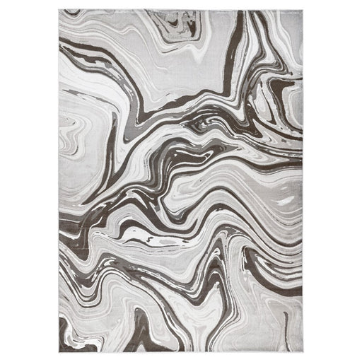 Lavin Rugs T9007 Ayda 6'7" x 9'6" Marble Rug, Silver/Black/Grey - T9007-0609
