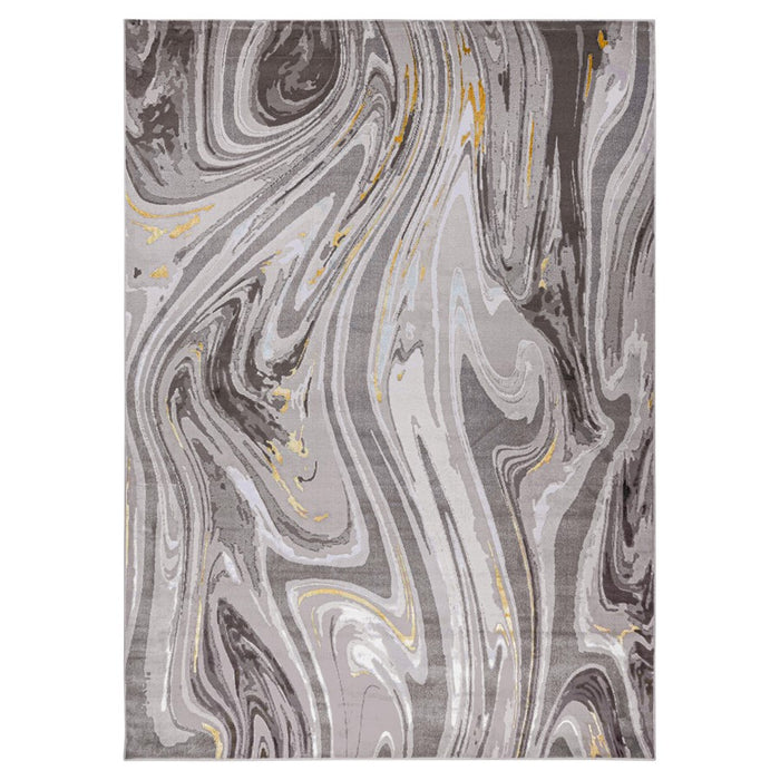 Lavin Rugs T9008 Ayda 5'3"x7'6" Marble Rug, Silver Gold/Black/Grey - T9008-0507