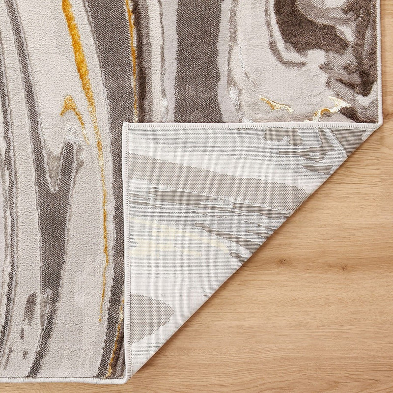 Lavin Rugs T9008 Ayda 7'10"x10'10" Marble Rug, Gold/Black/Grey
