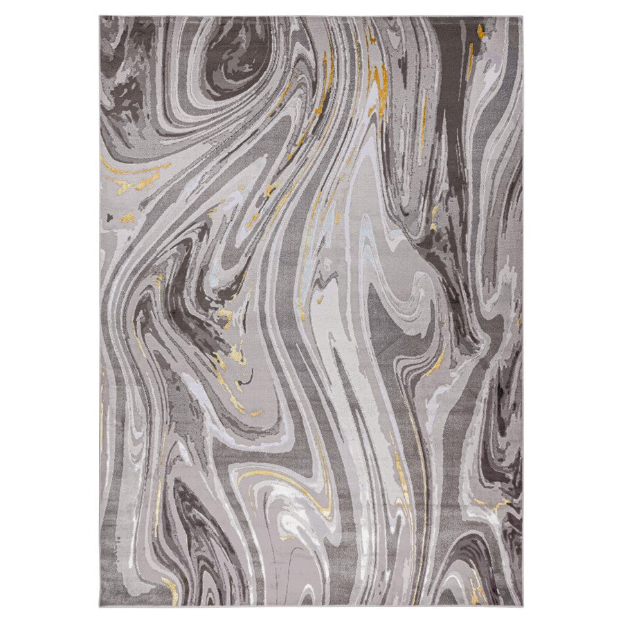 Lavin Rugs T9008 Ayda 9'10"x13'2" Marble Rug, Gold/Black/Grey - T9008-1013