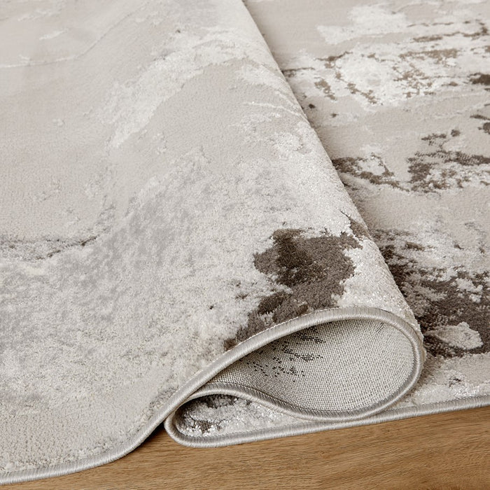Lavin Rugs T9009 Ayda 5'3" x 7'6" Painterly Rug, Silver/Black/Grey