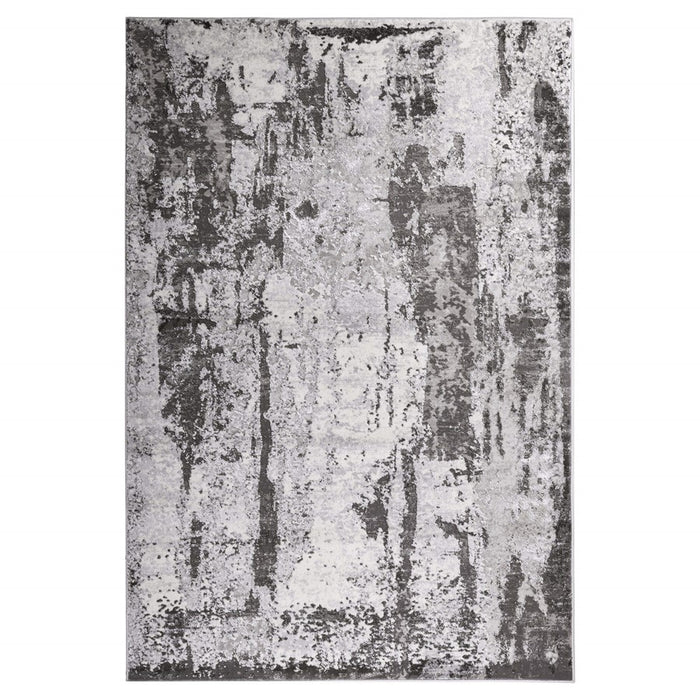 Lavin Rugs T9010 Ayda 6'7"x9'6" Painterly Rug, Grey/Black/Grey - T9010-0609