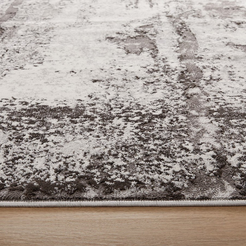 Lavin Rugs T9010 Ayda 6'7"x9'6" Painterly Rug, Grey/Black/Grey