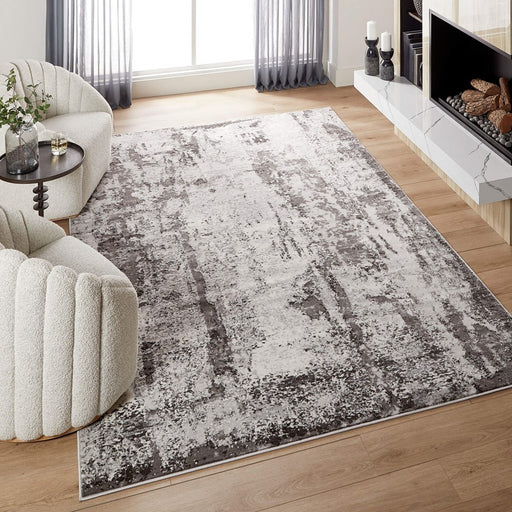 Lavin Rugs T9010 Ayda 7'10"x10'10" Painterly Rug, Grey/Black/Grey