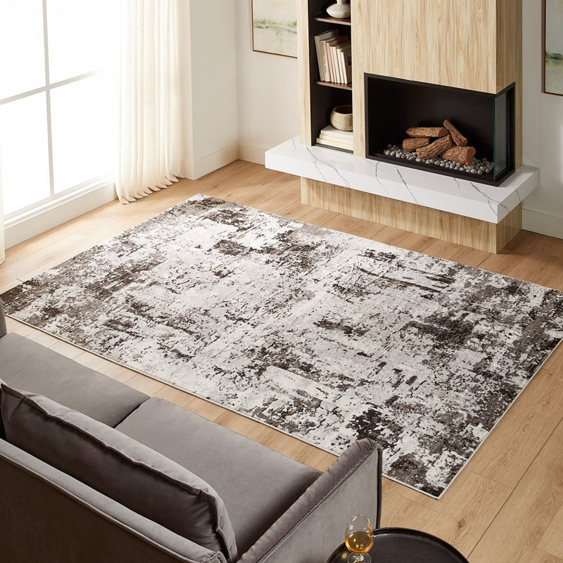 Lavin Rugs T9011 Ayda 9'10"x13'2" Painterly Rug, Grey/Black/Grey