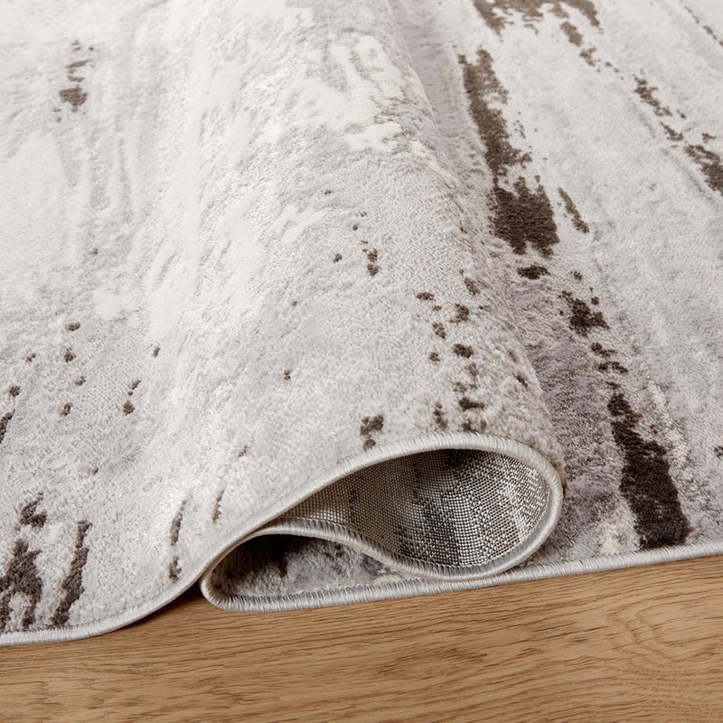 Lavin Rugs T9012 Ayda 5'3" x 7'6" Painterly Rug, Silver/Black/Grey