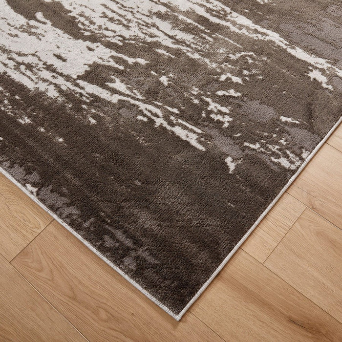 Lavin Rugs T9012 Ayda 6'7" x 9'6" Painterly Rug, Silver/Black/Grey