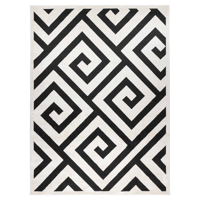 Lavin Rugs T9013 Optika 5'3" x 7'6" Geo Rug, Cream Black/White - T9013-0507