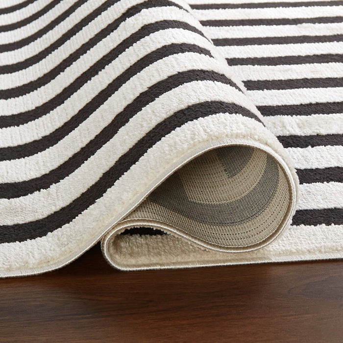 Lavin Rugs T9014 Optika 5'3" x 7'6" Geo Rug, Cream Black/White