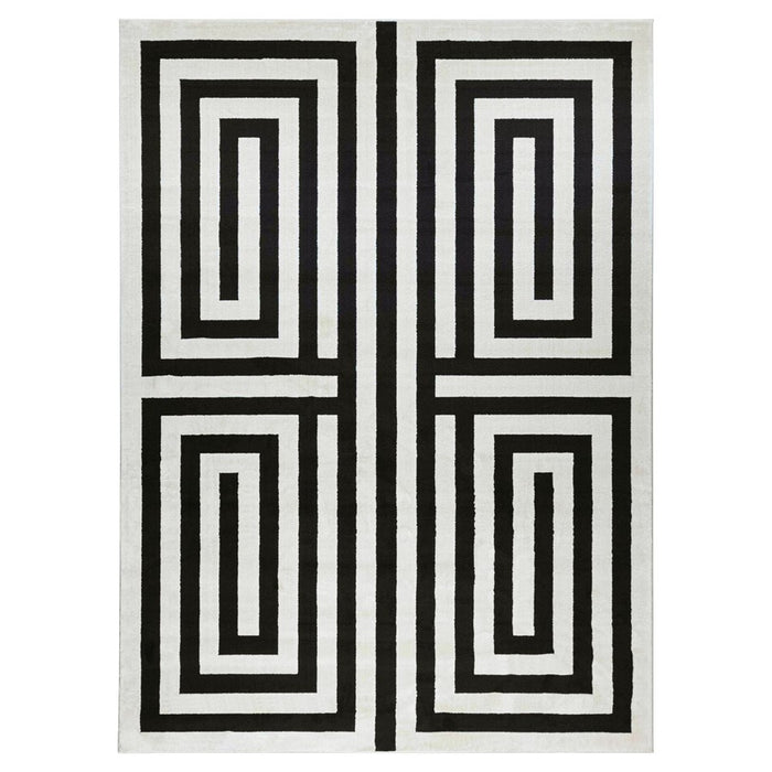 Lavin Rugs T9014 Optika 7'10" x 10'10" Geo Rug, Cream Black/White - T9014-0811