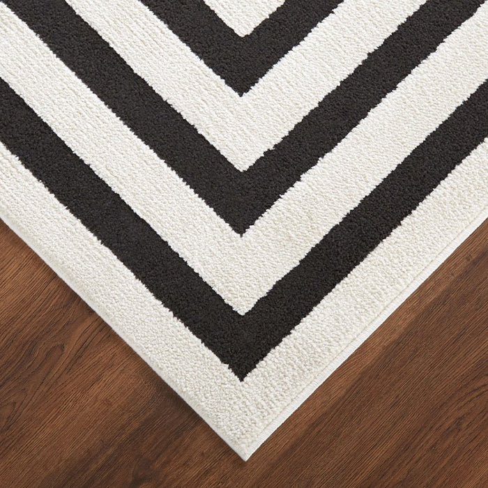 Lavin Rugs T9014 Optika 7'10" x 10'10" Geo Rug, Cream Black/White