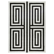 Lavin Rugs T9014 Optika 9'10" x 13'2" Geo Rug, Cream Black/White - T9014-1013