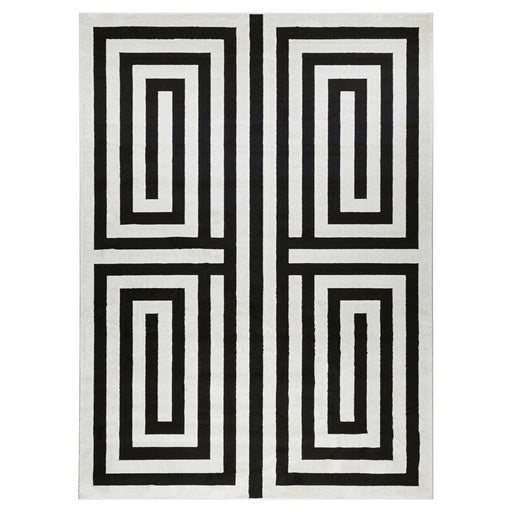 Lavin Rugs T9014 Optika 9'10" x 13'2" Geo Rug, Cream Black/White - T9014-1013