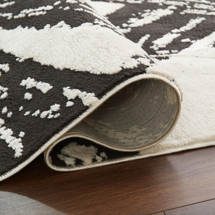 Lavin Rugs T9015 Optika 2' x 3' Brush Stroke Rug, Cream Black/White