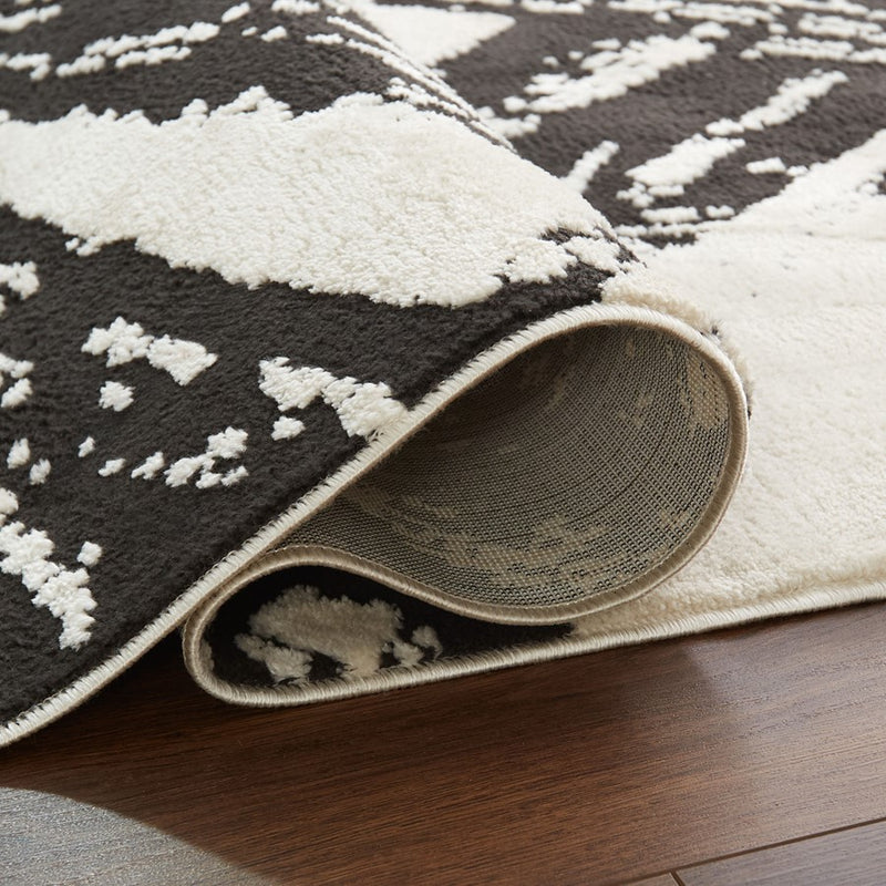 Lavin Rugs T9015 Optika 6'7" x 9'6" Brush Stroke Rug, Black/White