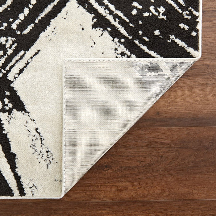 Lavin Rugs T9015 Optika 6'7" x 9'6" Brush Stroke Rug, Black/White