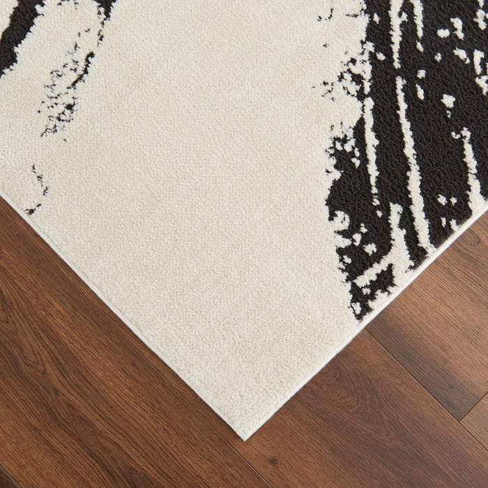 Lavin Rugs T9015 Optika 7'10"x10'10" Brush Stroke Rug, Black/White