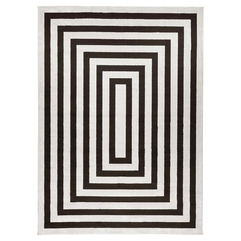 Lavin Rugs T9016 Optika 5'3" x 7'6" Geo Rug, Cream Black/White - T9016-0507