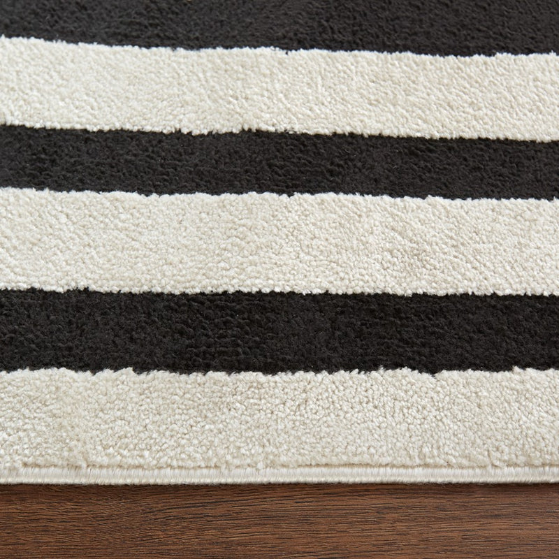 Lavin Rugs T9016 Optika 5'3" x 7'6" Geo Rug, Cream Black/White