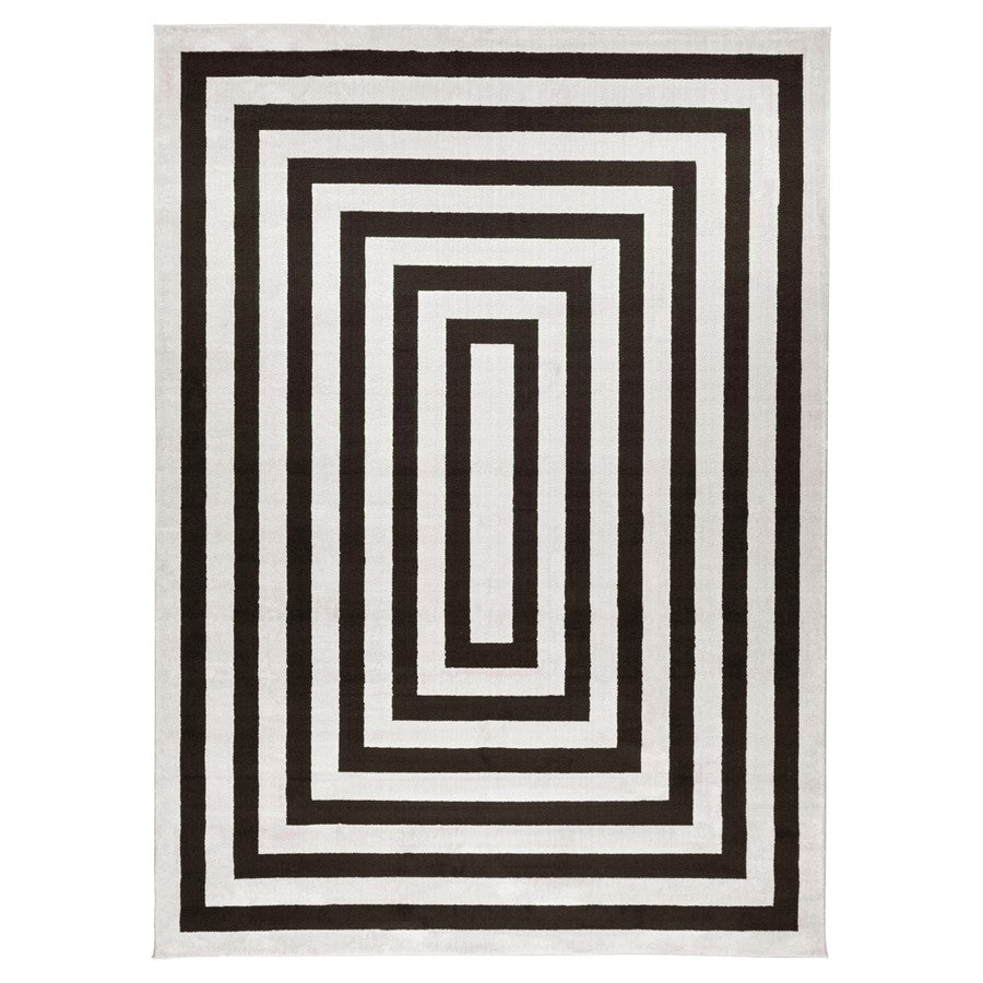 Lavin Rugs T9016 Optika 6'7" x 9'6" Geo Rug, Cream Black/White - T9016-0609